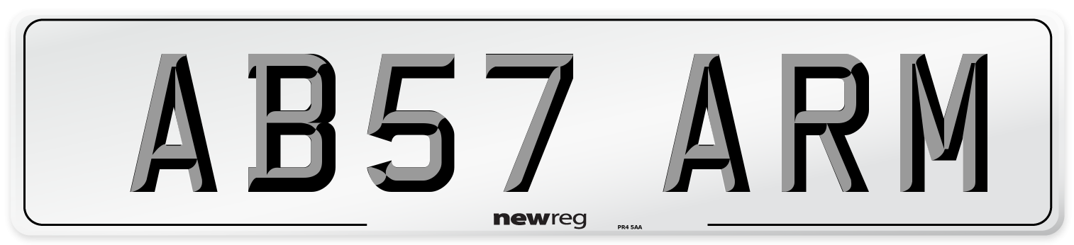 AB57 ARM Number Plate from New Reg